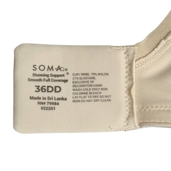 Soma nude stunning support smooth full coverage bra size 36DD - Picture 6 of 11